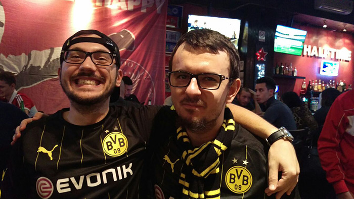 Andrei Zbîrnea la meciul Borussiei Dortmund