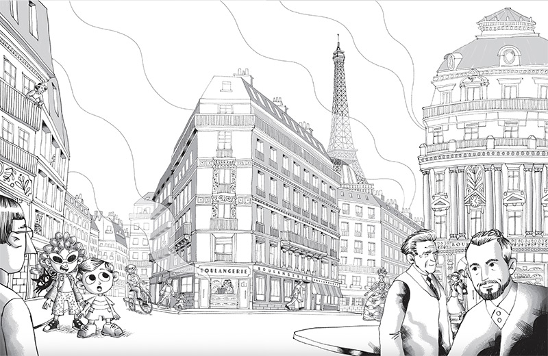 ilustrație de Andrei Măceșanu pentru „Dani G. și misterele Parisului” de Alex Moldovan - carte pentru copii la Editura Arthur ilustrație de Andrei Măceșanu pentru „Dani G. și misterele Parisului” de Alex Moldovan - carte pentru copii la Editura Arthur