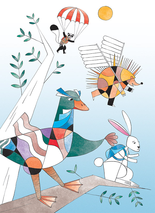 ilustrație de Andrei Măceșanu pentru „Rostogol în campanie” de Lavinia Braniște - carte ilustrată pentru copii Editura Arthur ilustrație de Andrei Măceșanu pentru „Rostogol în campanie” de Lavinia Braniște - carte ilustrată pentru copii Editura Arthur