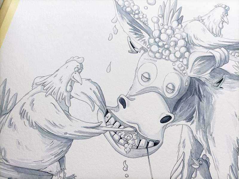 schiță „Petrecere cu unicorn” de Adela Maria Calistru schiță „Petrecere cu unicorn” de Adela Maria Calistru