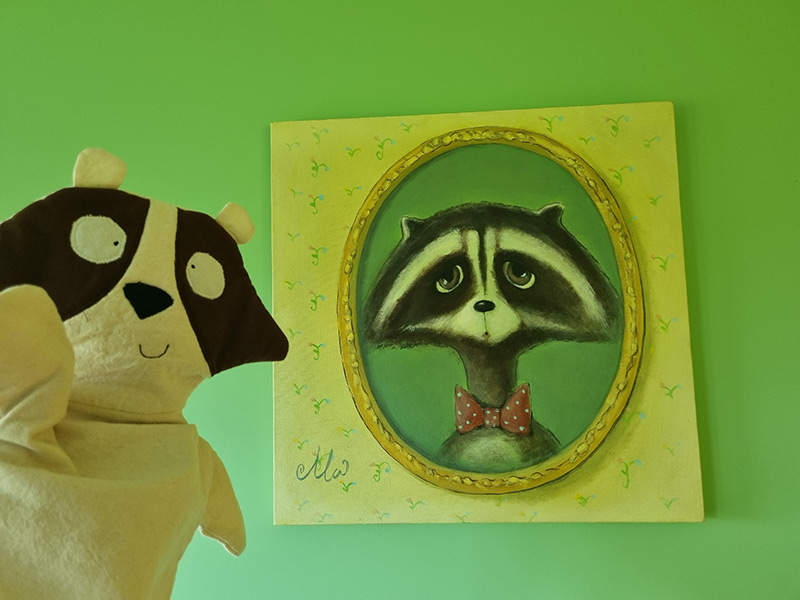 The sad raccoon painting The sad raccoon painting